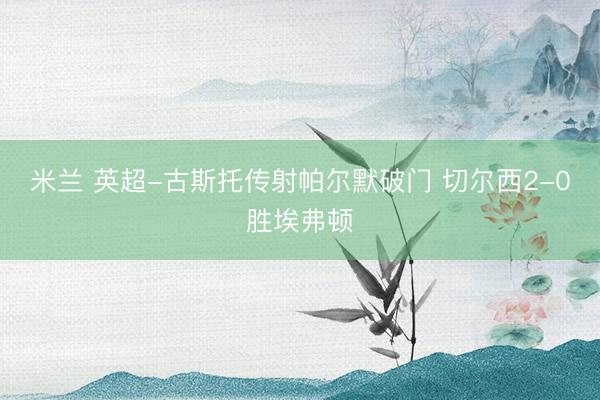 米兰 英超-古斯托传射帕尔默破门 切尔西2-0胜埃弗顿