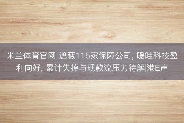 米兰体育官网 遮蔽115家保障公司, 暖哇科技盈利向好, 累计失掉与现款流压力待解|港E声